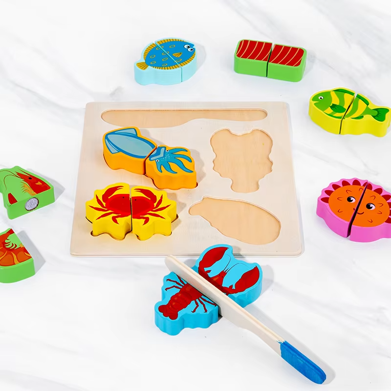 Wholesale Wooden Kitchen Pretend Play Cutting Fruit Vegetable Cooking Toy for Toddlers