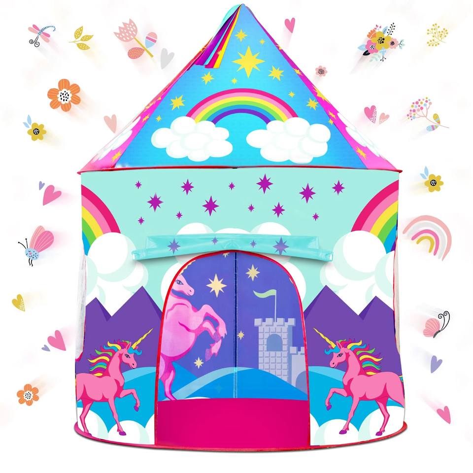 Hot Selling Child Portable Unicorn Yurt Children Tent Outdoor Camping Princess Castle Tents Indoor Toys Tent
