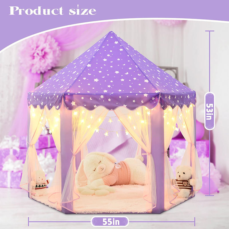 Purple Princess Tent Kids Play Tent Children Toddlers Indoor Games Castle Playhouse Tent