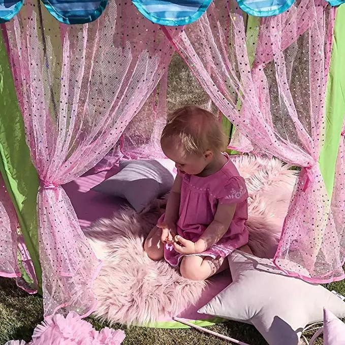 Princess Inspired Foldable Soft Toy Kids Playhouse Castle Tent for Children Indoor Outdoor Use