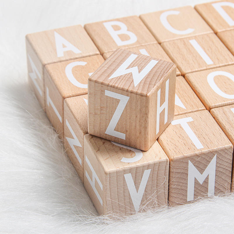 Wholesale Wooden Alphabet Blocks Set Montessori Preschool Learning Toy