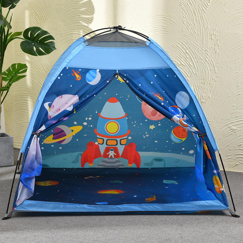 Space Theme Kids Play Tent Rocket Style Foldable Indoor Playhouse for Boys and Girls