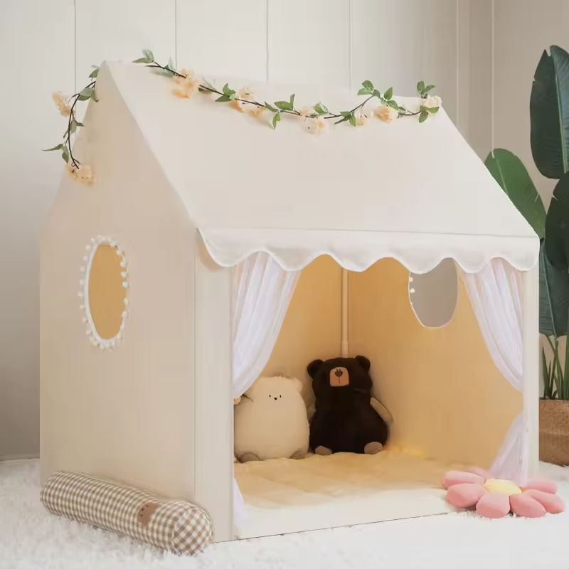 Wholesale Beige Kids Indoor Play Tent Girls Toy House for Party