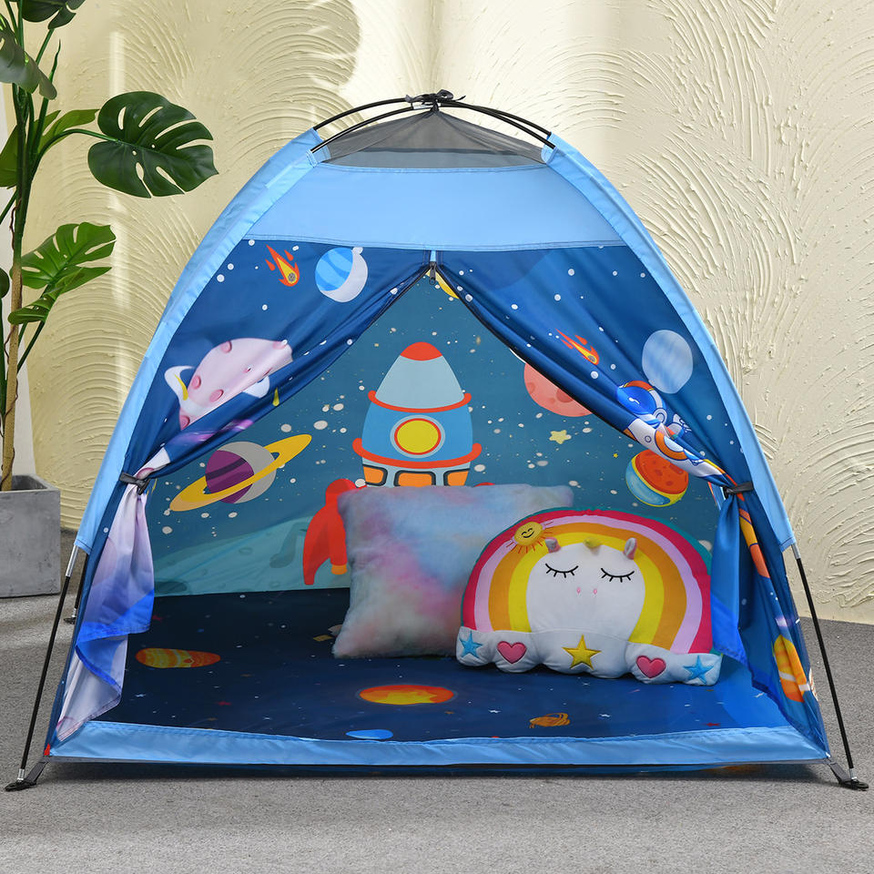 Space Theme Kids Play Tent Rocket Style Foldable Indoor Playhouse for Boys and Girls