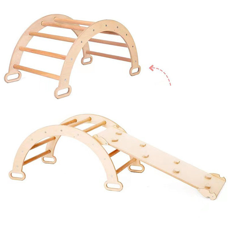 Wooden Montessori Climbing Arch Kids Indoor Playground Triangle Climber Frame
