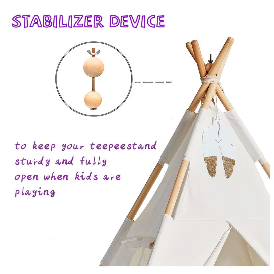 Hot Sale Natural Cotton Children's Play Tent Single Layer Summer Garden Beach Camping Teepee Style Castle House for Kids
