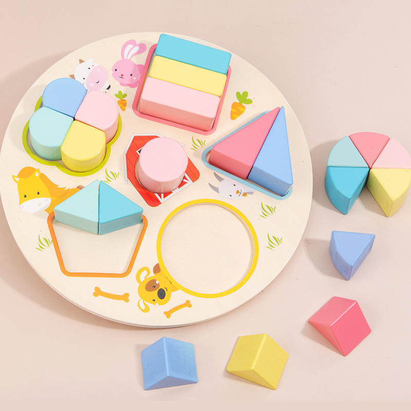 Wholesale Montessori Baby Blocks Game Wooden Preschool Stacking Educational Toy