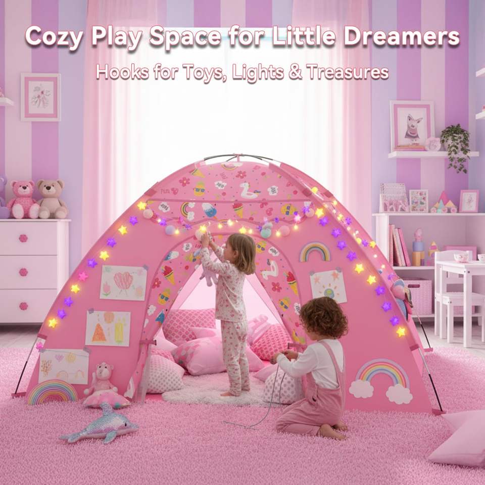 Large Indoor Foldable Playhouse Tent for Kids Colorful Princess Toy Tent for Children