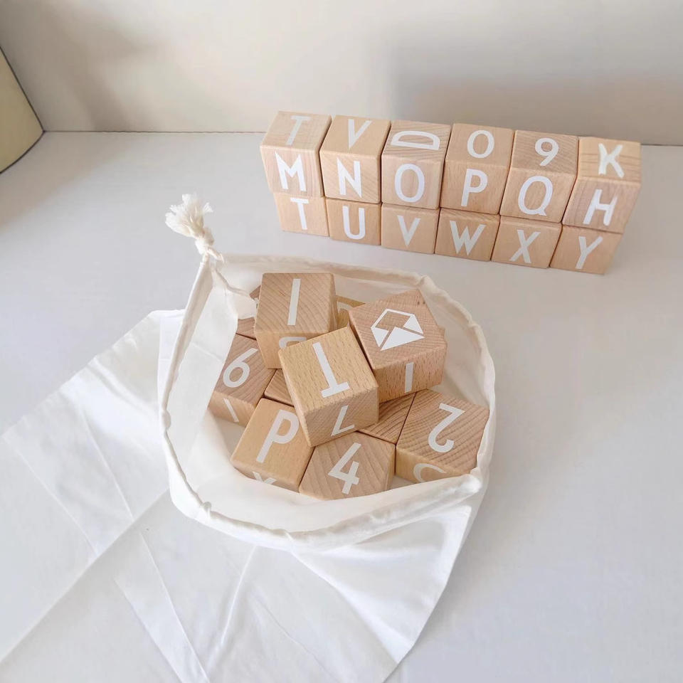 Wholesale Wooden Alphabet Blocks Set Montessori Preschool Learning Toy