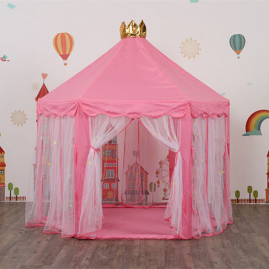 Crown Princess Tent Girl Large Theater Children's Castle Game Tent With Star Light Toy Children's Indoor and Outdoor Games