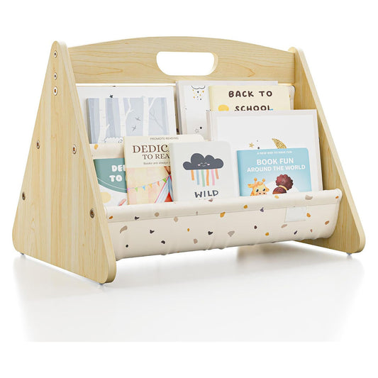 Wholesale Montessori Foldable Wooden Toddler Bookshelf Display Storage Cabinet