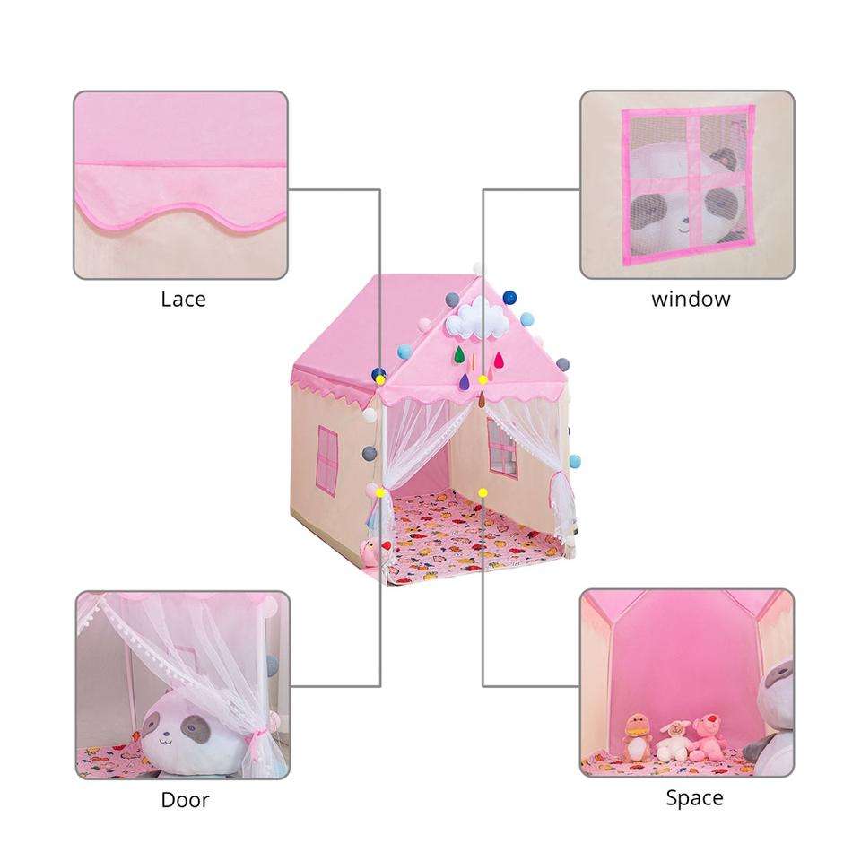Hot Sale High Quality Pink Flower Play Tent for Kids Indoor and Outdoor Folding Feature Kids Toy Tent