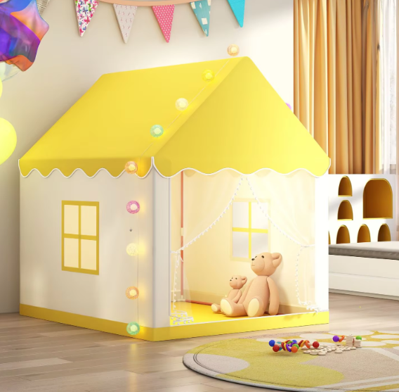 Kids Summer Tent Indoor Playhouse Cloth Soft Toy for Girls Boys Parent-Child Interaction Polyester Princess Dreamy