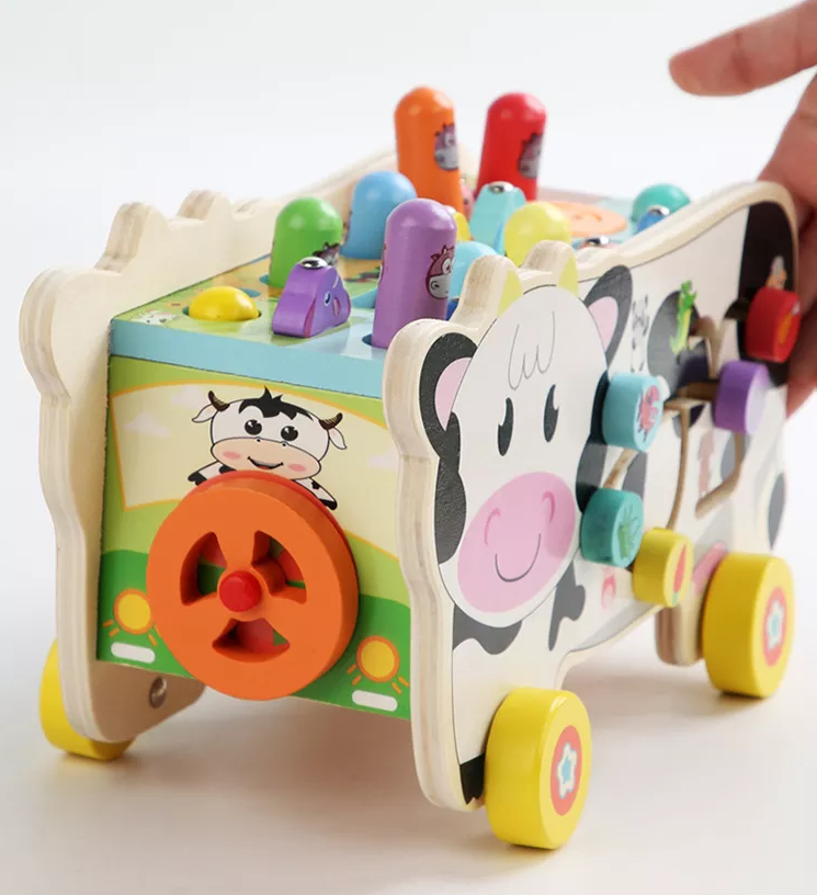Wholesale 7 in 1 Wooden Pounding Bench Xylophone Fishing Montessori Learning Toy
