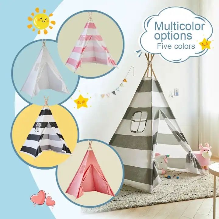 Multicolor Options Cotton Beach Garden Indian Children's Tent Play Camping Teepee Indian Party Tent for Kid
