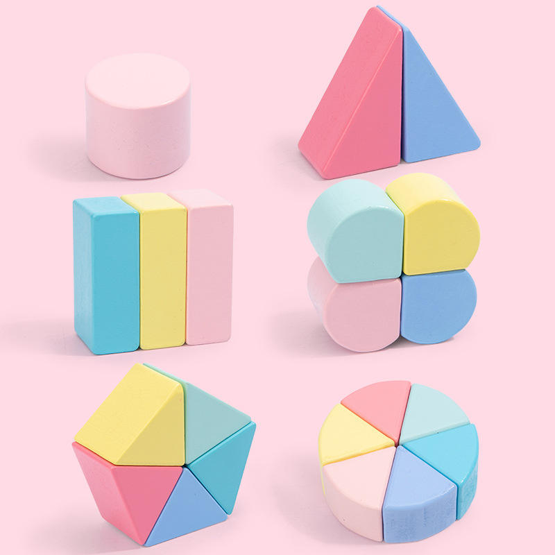 Wholesale Montessori Baby Blocks Game Wooden Preschool Stacking Educational Toy