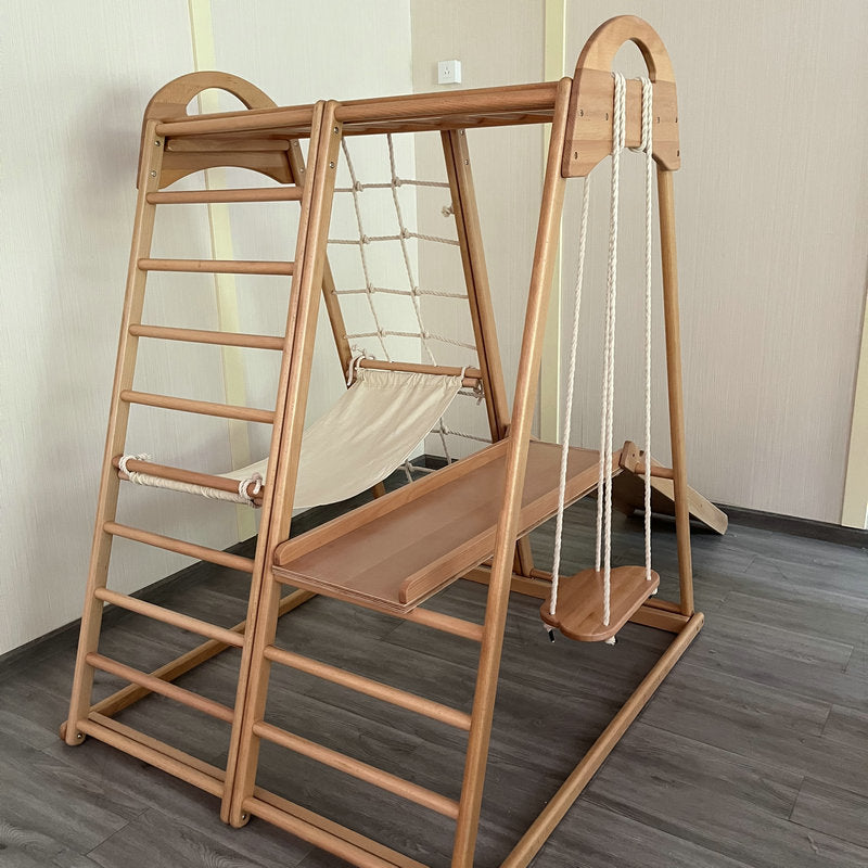 Modern Montessori Foldable Wooden Climbing Play Set Indoor Living Room Furniture For Toddler Wood Cabinet Design