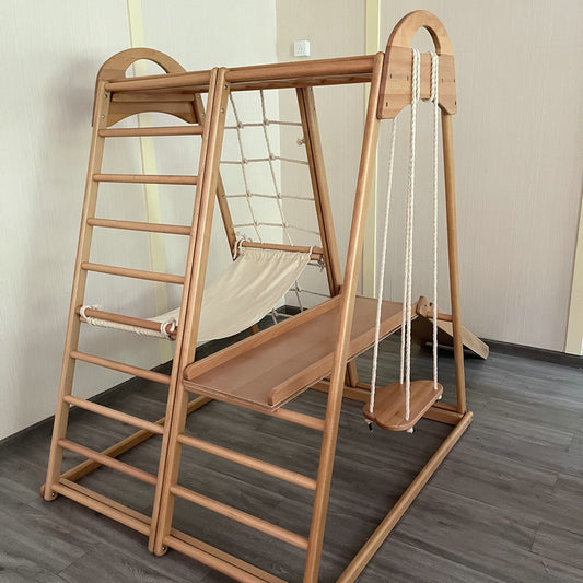 Modern Montessori Foldable Wooden Climbing Play Set Indoor Living Room Furniture For Toddler Wood Cabinet Design