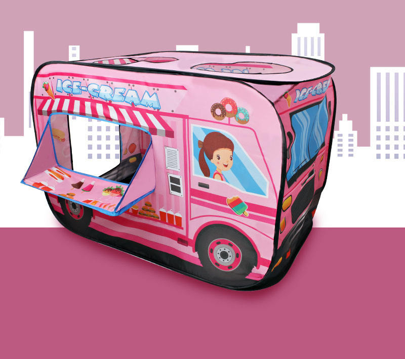 Popular Pop up Indoor Outdoor Food Truck & Ice Cream Truck Play Tent Playhouses for Kids Food Truck Pop-Up Tent