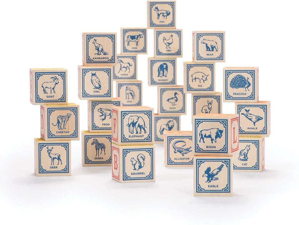 Wooden ABC Building Blocks Baby Wood Alphabet Number Blocks for Stacking Preschool Learning Educational Games Montessori Sensory