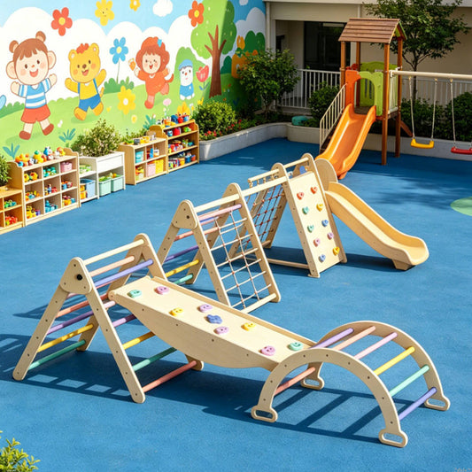 Large Outdoor Wood Climbing Frame for Children Indoor Climbers Play Structures