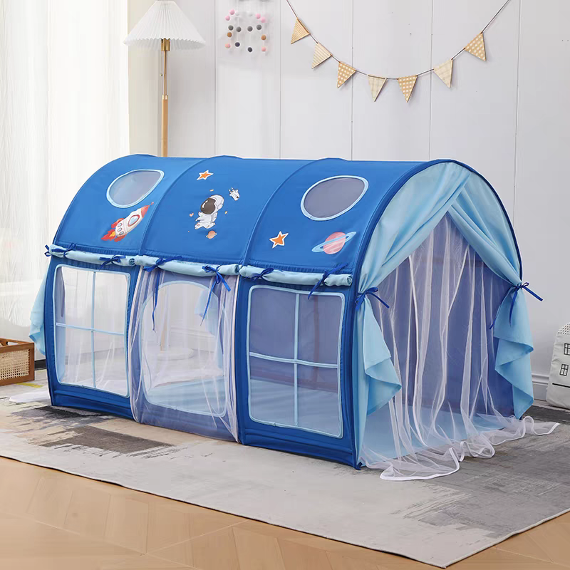 Sports Toy Indoor Summer Castle Bed Tent Anti-Dropping Anti-Mosquito Made of Polyester Material for Boys Girls Playhouse