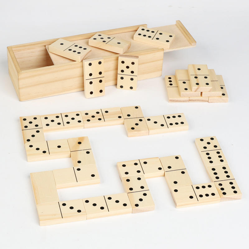 Wholesale Wooden Domino Blocks Set Kids Educational Stacking Game Toy