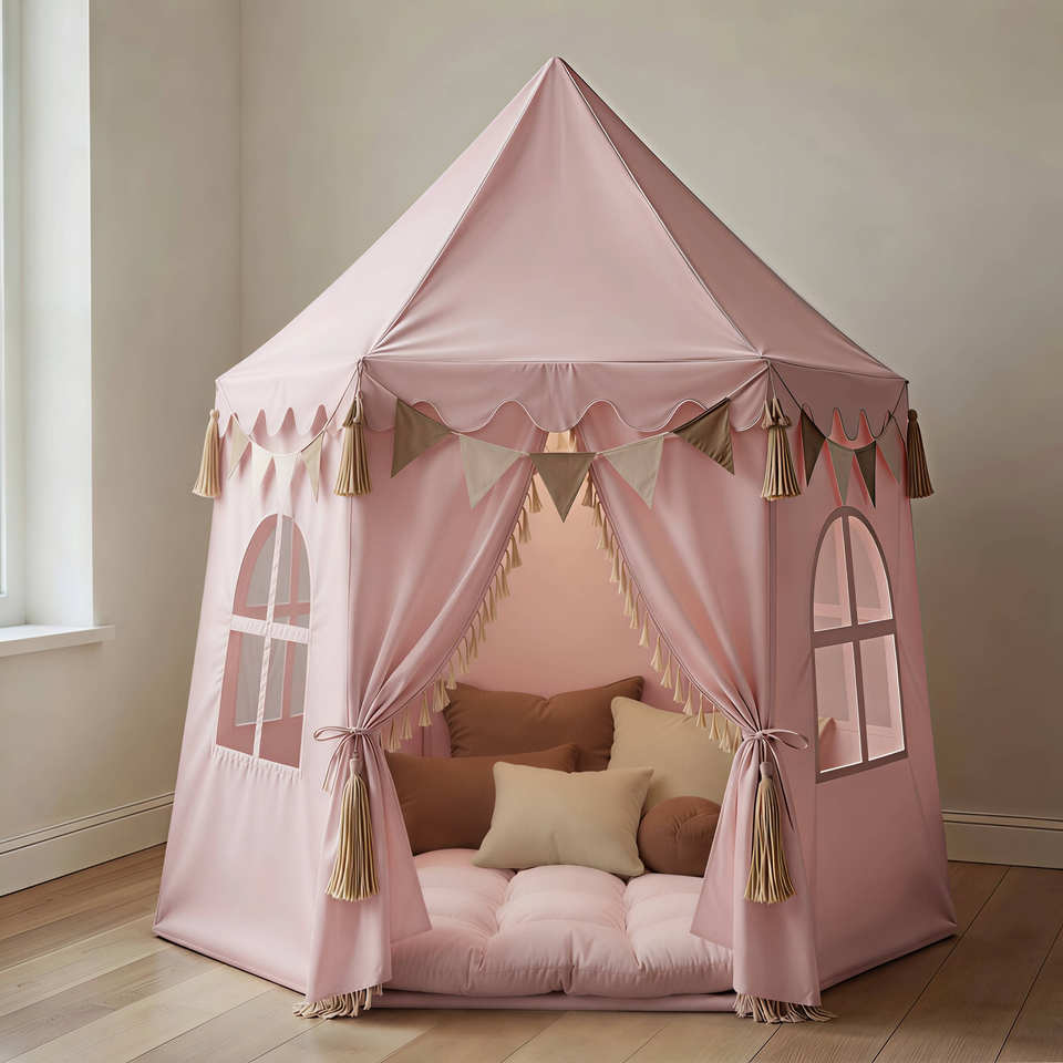 Princess Castle Kids Play Tent for Toddlers Children Soft Foldable Fabric Indoor Playhouse