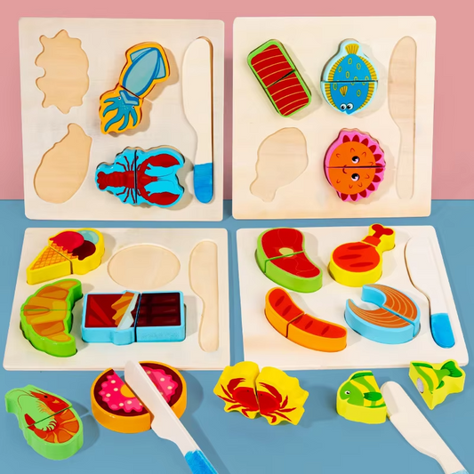 Wholesale Wooden Kitchen Pretend Play Cutting Fruit Vegetable Cooking Toy for Toddlers