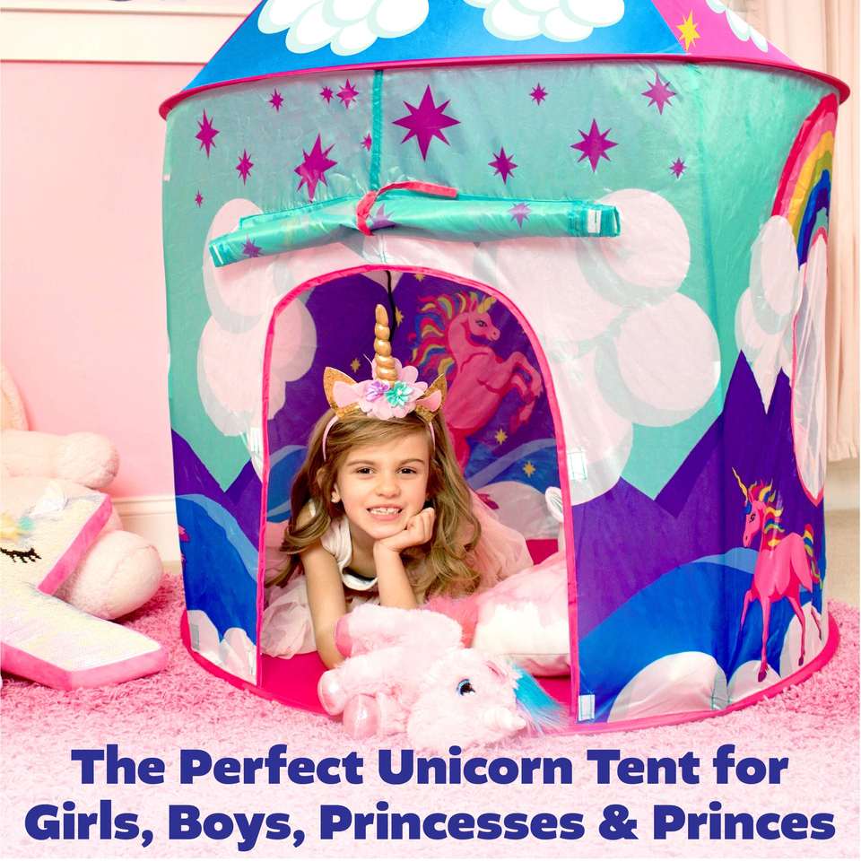 Hot Selling Child Portable Unicorn Yurt Children Tent Outdoor Camping Princess Castle Tents Indoor Toys Tent