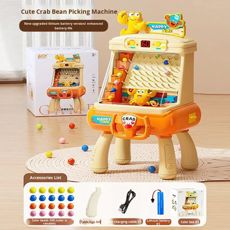 Bechotoy Montessori Cognition Crab Educational Plastic Catching Ball Machine Toys for Kids
