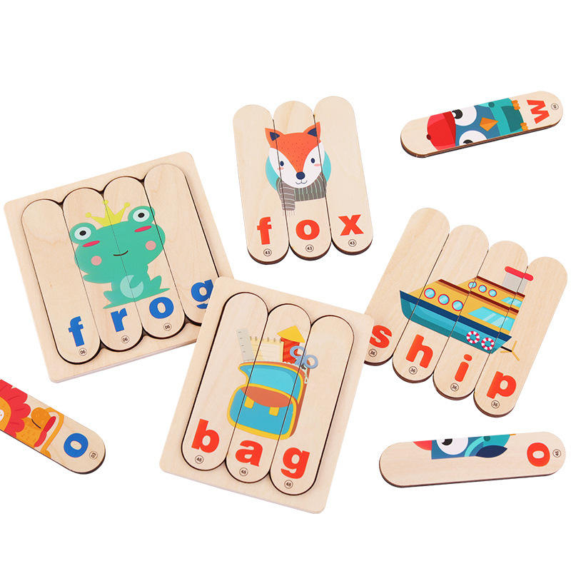 Wholesale Wooden Animal Alphabet Puzzle Preschool Letter Learning Toy