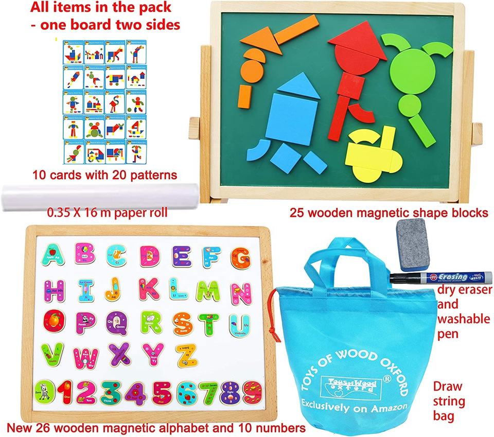 Wooden Hexagon Puzzle for Kid Adults - Shape Pattern Block Tangram Brain Teaser Toy Geometry Logic IQ Game