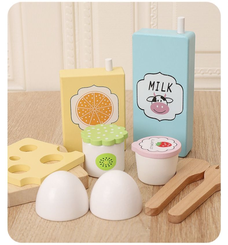 Wooden Cooking Kitchen Toy Set for Kids-Pretend Play Food Hamburger Toys Preschool Toy Kids Gifts