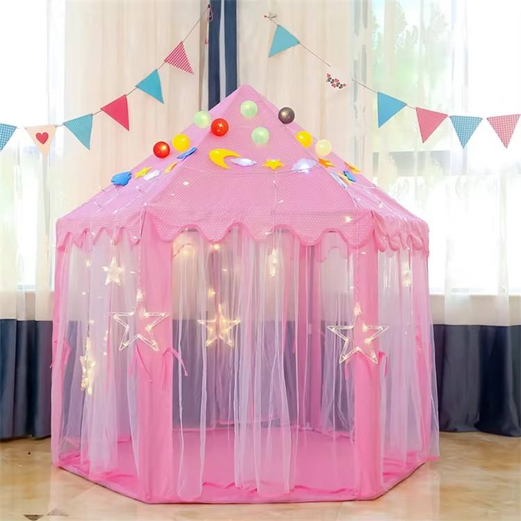 Customized Large Playhouse Princess Castle Play Tent with Star Lights Toys for Children Indoor Outdoor Games