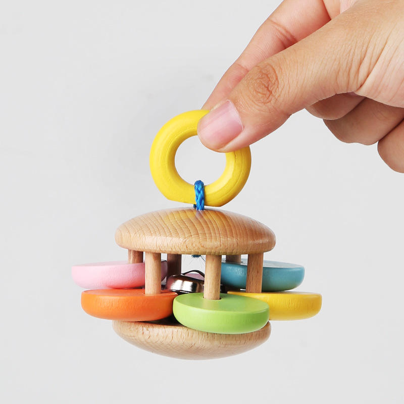 Wholesale Wooden Baby Rattle Teether Toy Toddler Early Education Gift
