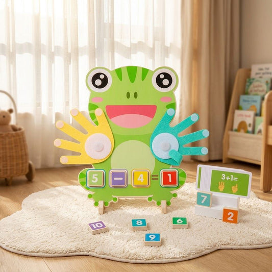 Wooden Finger Count Clock Toddler Kindergarten Math Addition Time Recognition Montessori Early Educational Learning Toy Flash
