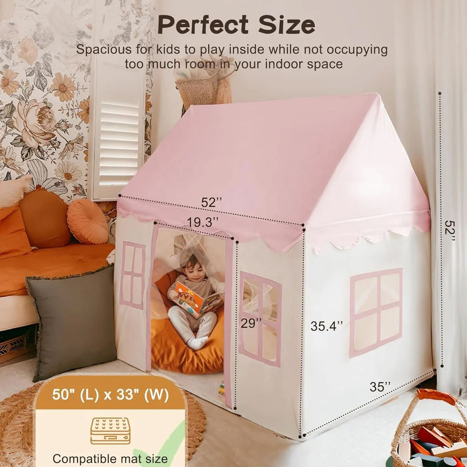 Polyester Inflatable Large Foldable Soft Indoor Children's Play Tent House with Windows for Kids