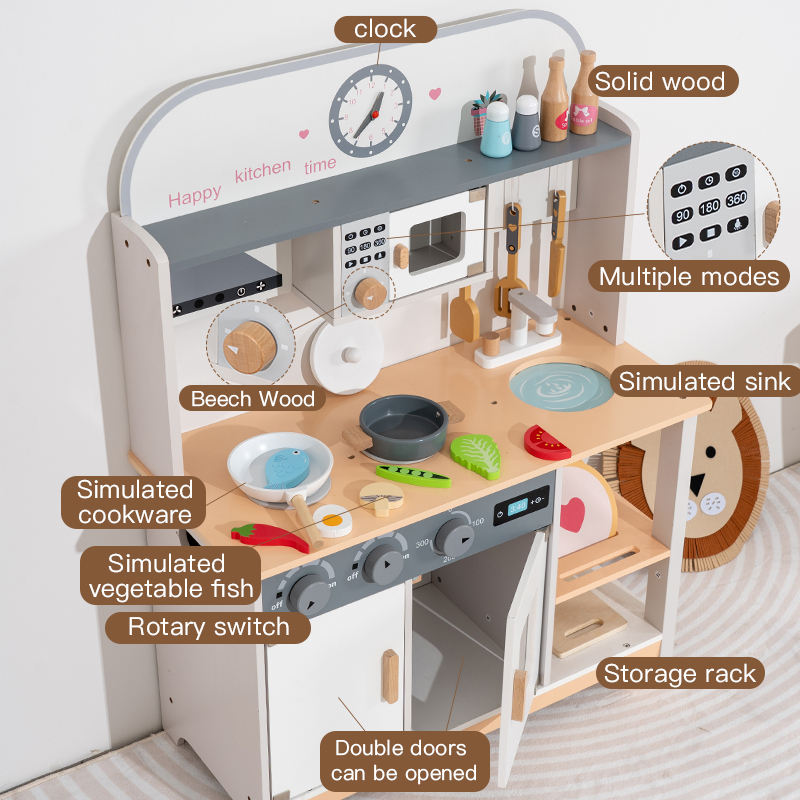 Wholesale Wooden Kitchen Toy Set Kids Pretend Cooking Role Play Accessories