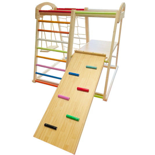 Indoor Play Structure For Toddlers Hand & Foot Exercise Wooden Toy Climbing Frame For Active Play & Learning