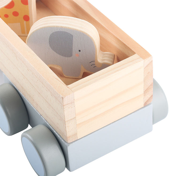 Wholesale Eco Friendly Wooden Baby Car Blocks Toy Montessori Early Learning Set