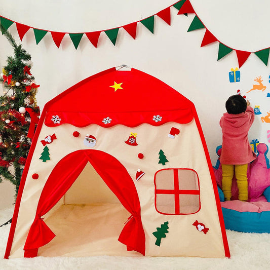 Indoor Outdoor Kids Play House Tent Foldable Easy Setup Polyester Sports Toy for Children 5-7 Years All Season