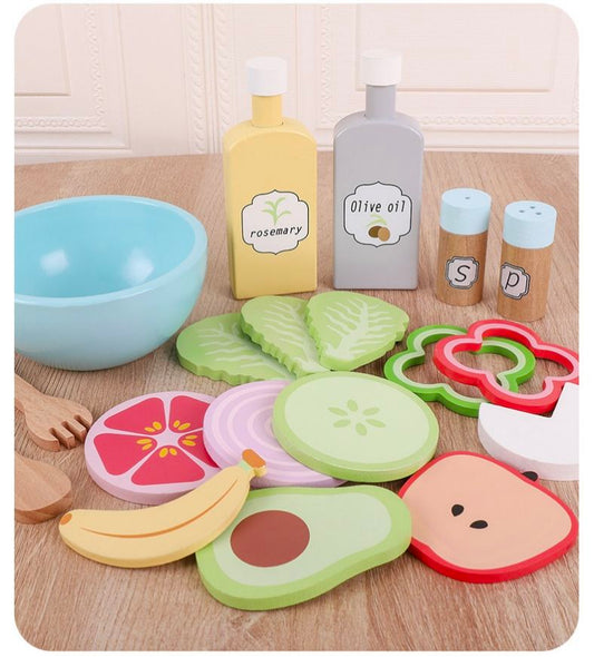 Wooden Cooking Kitchen Toy Set for Kids-Pretend Play Food Hamburger Toys Preschool Toy Kids Gifts