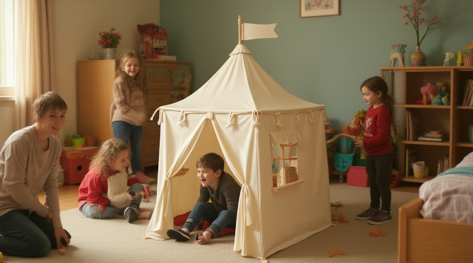 Children's Soft Toy Tent Castle Indoor Reading Corner Game House Porous Fabric Child Furniture with Intimate Sensor Design