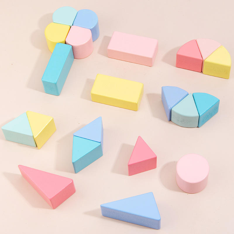 Wholesale Montessori Baby Blocks Game Wooden Preschool Stacking Educational Toy