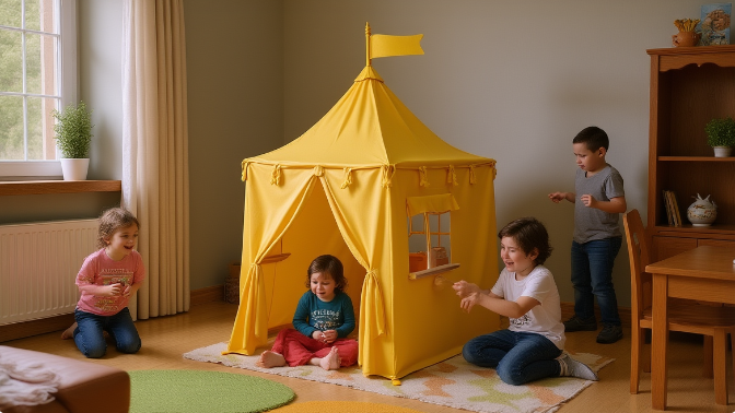 Children's Soft Toy Tent Castle Indoor Reading Corner Game House Porous Fabric Child Furniture with Intimate Sensor Design