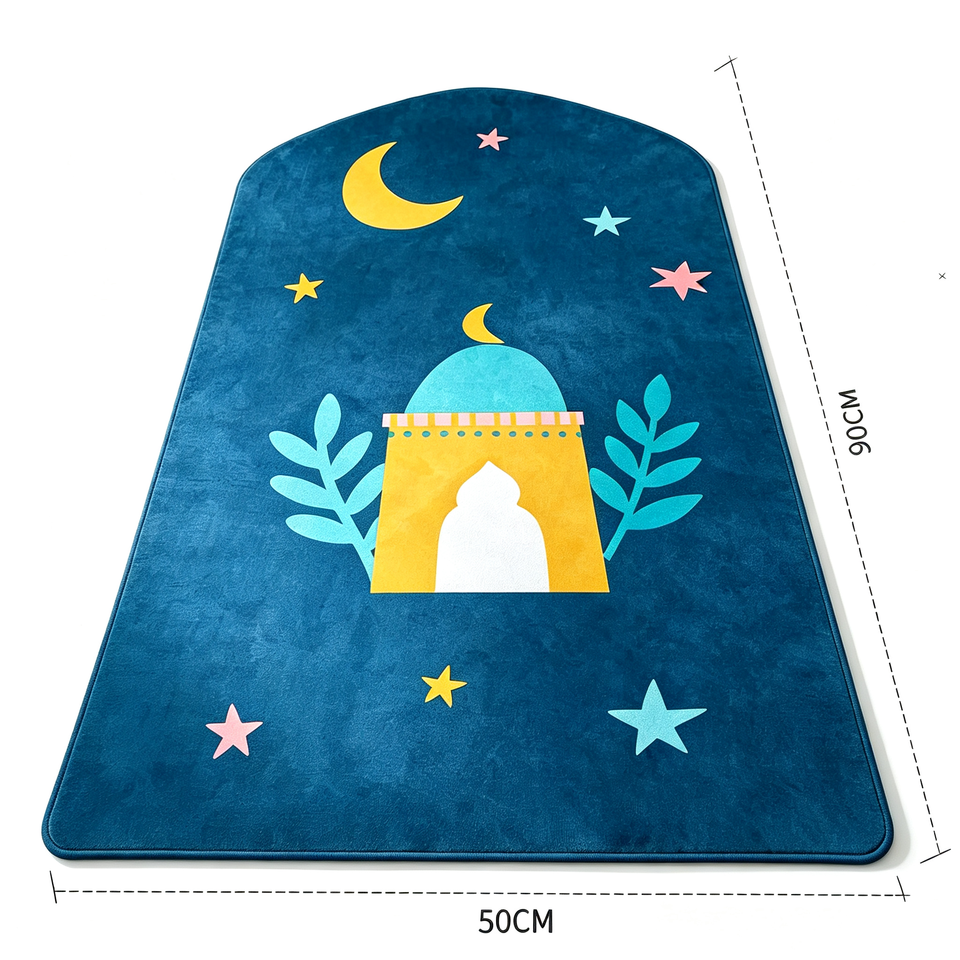 Wholesale Kids Islamic Prayer Rug Non Slip Muslim Mat Custom Design