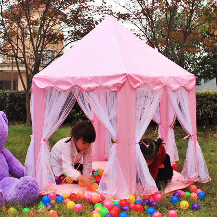 Customized Large Playhouse Princess Castle Play Tent with Star Lights Toys for Children Indoor Outdoor Games