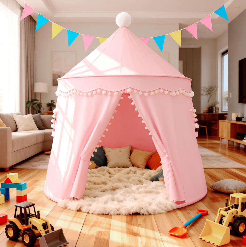 Factory Direct New Arrival Hot Sale Cylindrical Cone-Top Adorable Kids Tent Perfect for Family Fun & Play