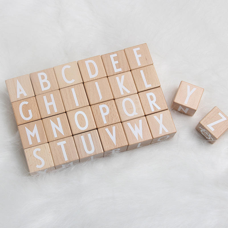 Wholesale Wooden Alphabet Blocks Set Montessori Preschool Learning Toy